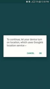 Request Location Services using native dialog ionic