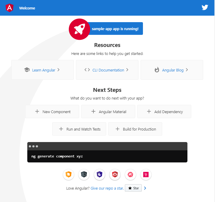 Sample app when we generate angular new blank app used in explaining Angular directive with example